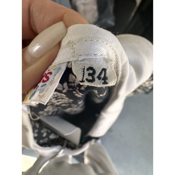 VTG Italian Cottagecore Dress, Floral & Polka Dot Patchwork w/ Eyelet Lace Hem S - Picture 7 of 8